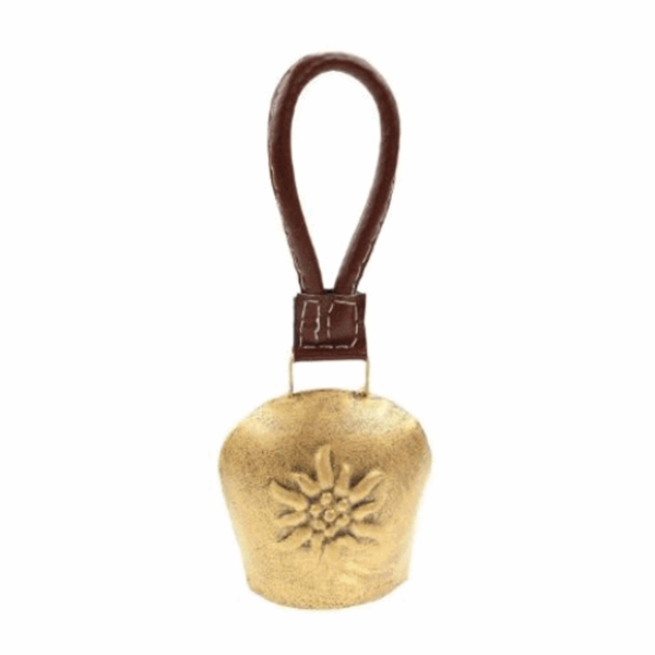 Bild 1 von Glocke antik gold Edelweiß 11x27cm