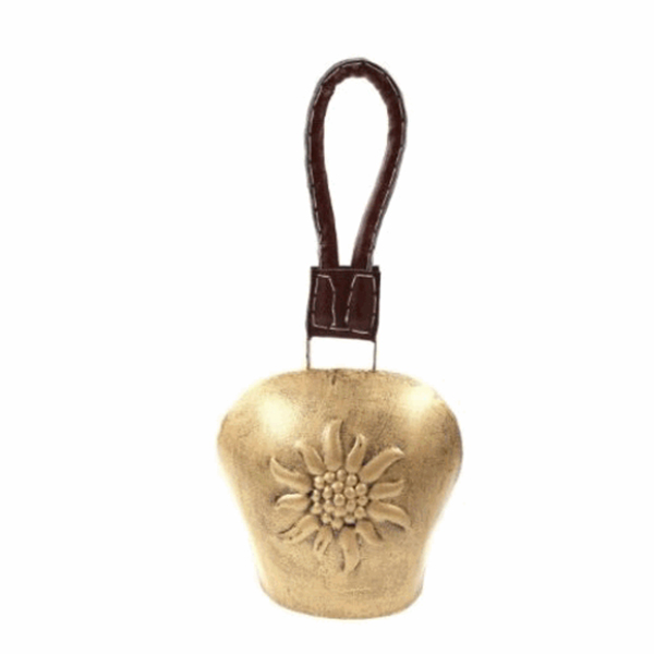 Bild 1 von Glocke antik gold Edelweiß 14x31cm