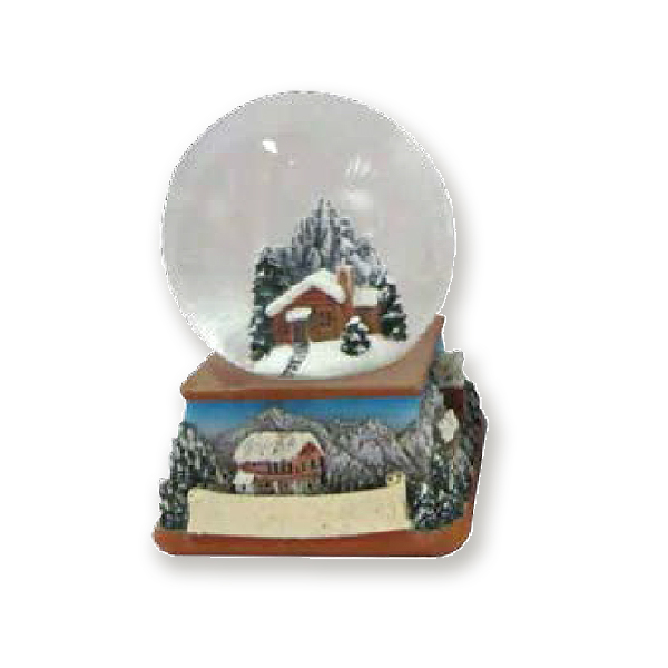 Bild 1 von Schneekugel Wintermotiv Sockel eckig 4,5cm sort. (Sommer)