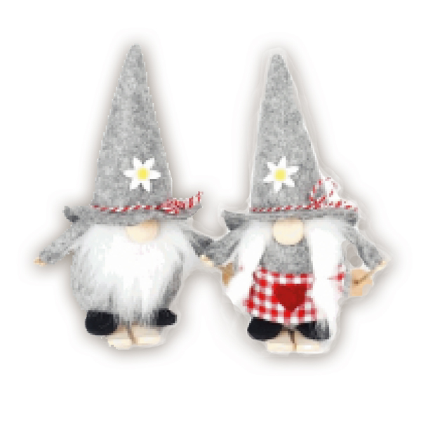 Bild 1 von Gnome Harry & Linnie grau sort. (17x8,5cm)Ski
