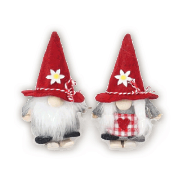 Bild 1 von Gnome Harry & Linnie rot sort. (10x5,5cm)Ski