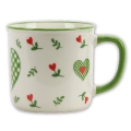 Porzellan-Tasse Herz grün