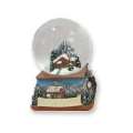 Schneekugel Wintermotiv Sockel eckig 4,5cm sort. (Sommer)