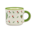 Porzellan Espresso-Tasse Herz grün