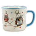 Porzellan-Tasse Eule Winter