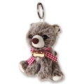 Schlüsselanhänger Plüsch Katze 12cm mit Karo Band