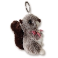 Schlüsselanhänger Plüsch Eichhörnchen 12cm mit Karo Band